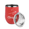 Sewing Time Stainless Wine Tumblers - Coral - Single Sided - Alt View