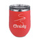 Sewing Time Stainless Wine Tumblers - Coral - Single Sided - Front