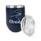 Sewing Time Stainless Wine Tumblers - Navy - Single Sided - Alt View