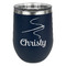 Sewing Time Stainless Wine Tumblers - Navy - Single Sided - Front