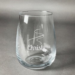 Sewing Time Stemless Wine Glass (Single) (Personalized)