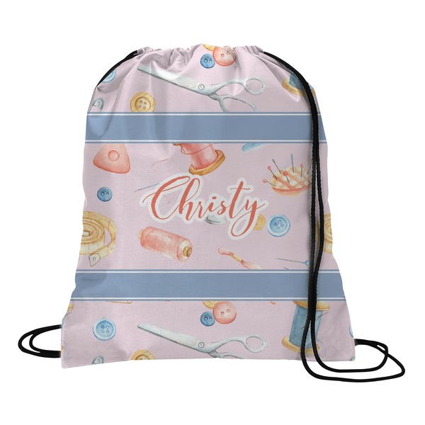 Custom Sewing Time Drawstring Backpack (Personalized)