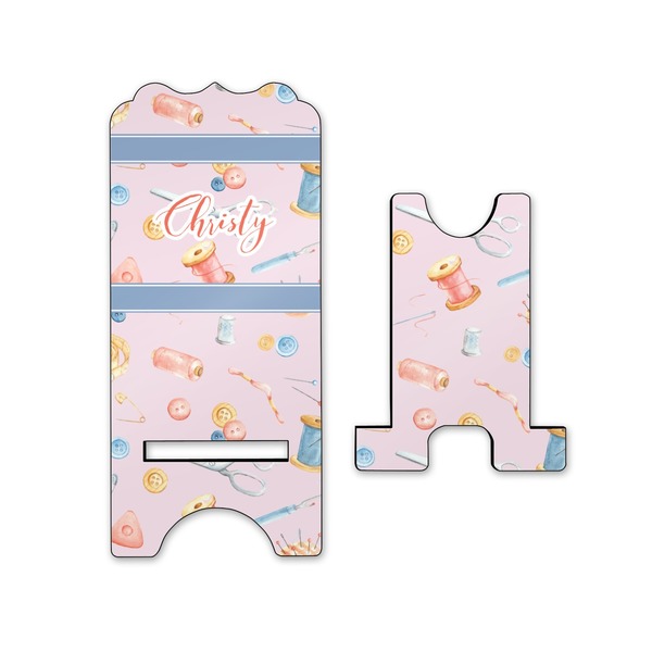 Sewing Time Stylized Phone Stand - Front & Back - Small