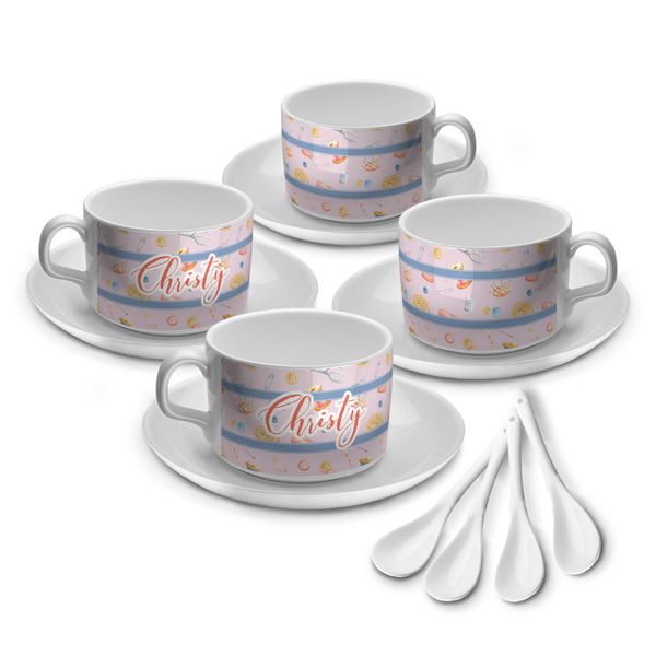 Custom Sewing Time Tea Cup - Set of 4 (Personalized)