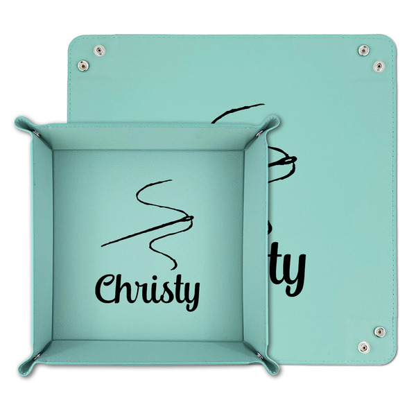 Sewing Time Teal Faux Leather Valet Trays - PARENT MAIN