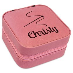 Sewing Time Travel Jewelry Boxes - Pink Leather (Personalized)