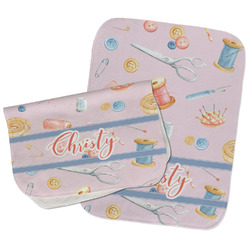 Sewing Time Burp Cloths - Fleece - Set of 2 w/ Name or Text