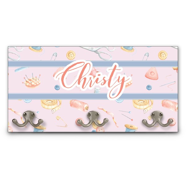 Custom Sewing Time Wall Mounted Coat Rack (Personalized)