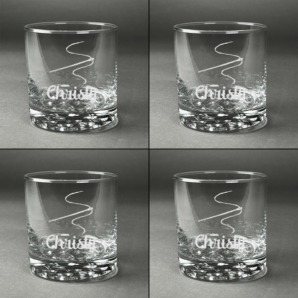 Sewing Time Whiskey Glasses - Set of 4 all Engraved