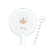 Sewing Time 5.5" Round Plastic Stir Sticks - White - Single Sided (Personalized)