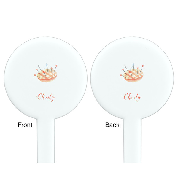 Sewing Time White Plastic 7" Stir Stick - Double Sided - Round - Front & Back