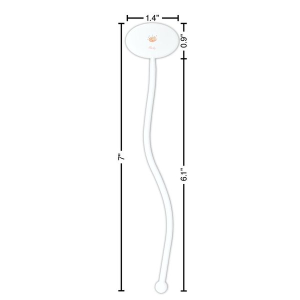 Sewing Time White Plastic 7" Stir Stick - Oval - Dimensions