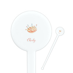 Sewing Time 7" Round Plastic Stir Sticks - White - Single Sided (Personalized)