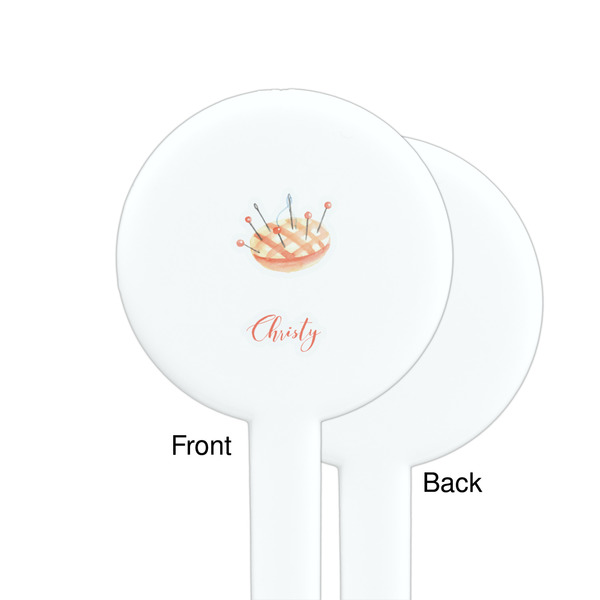 Sewing Time White Plastic 7" Stir Stick - Single Sided - Round - Front & Back