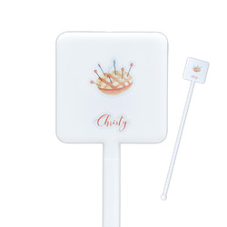 Sewing Time Square Plastic Stir Sticks - Single Sided (Personalized)
