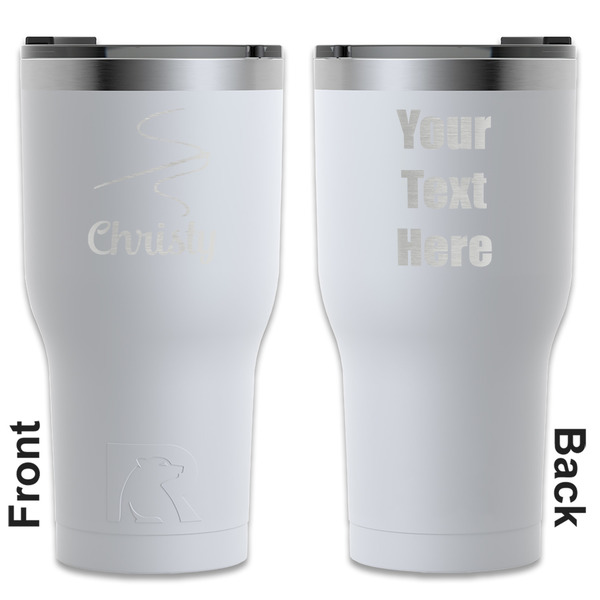 Custom Sewing Time RTIC Tumbler - White - Engraved Front & Back (Personalized)