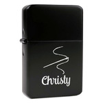 Sewing Time Windproof Lighter - Black - Single Sided & Lid Engraved (Personalized)