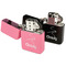 Sewing Time Windproof Lighters - Black & Pink - Open