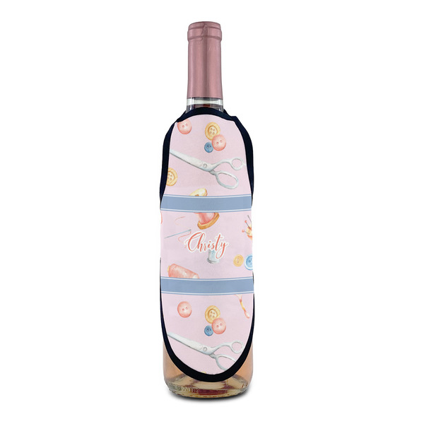 Sewing Time Wine Bottle Apron - IN CONTEXT