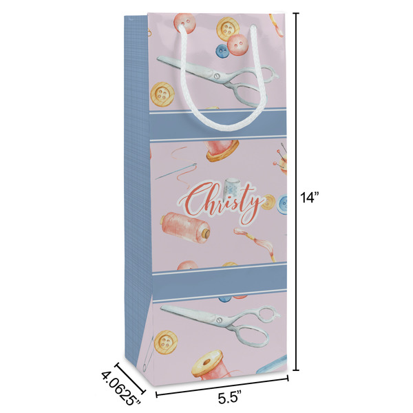 Sewing Time Wine Gift Bag - Dimensions