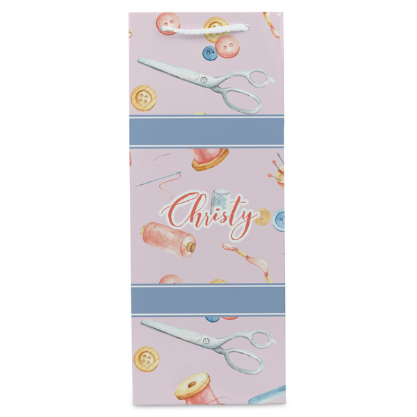 Sewing Time Wine Gift Bag - Gloss - Front