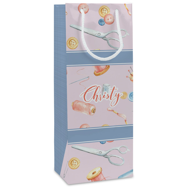 Custom Sewing Time Wine Gift Bags (Personalized)