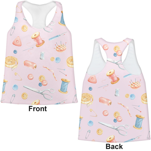 Sewing Time Womens Racerback Tank Tops - Medium - Front and Back