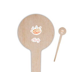 Sewing Time 4" Round Wooden Food Picks - Single Sided (Personalized)