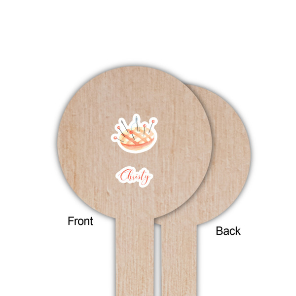 Sewing Time Wooden 6" Food Pick - Round - Single Sided - Front & Back