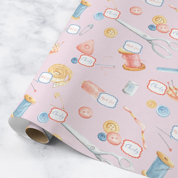 Custom Sewing Time Wrapping Paper Roll - Medium - Matte (Personalized)