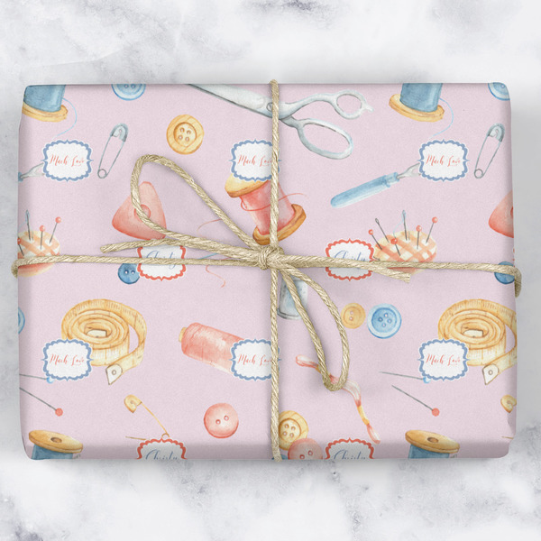 Sewing Time Wrapping Paper Roll - Matte - Wrapped Box