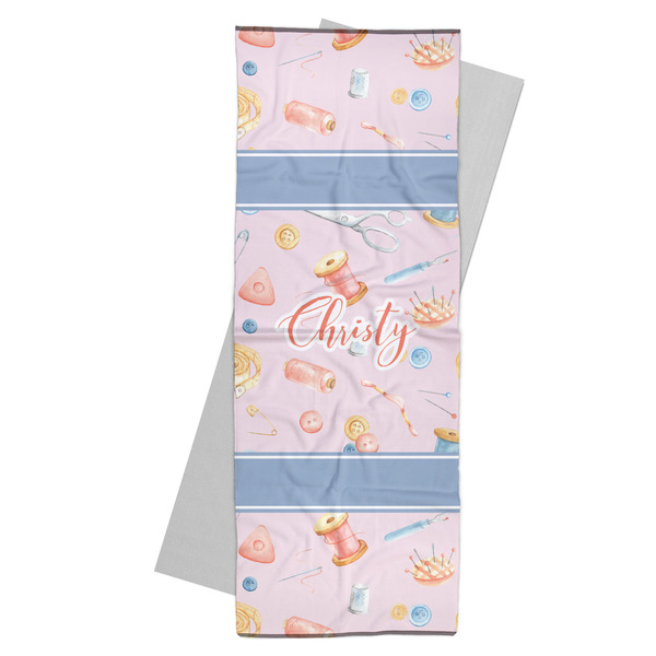 Custom Sewing Time Yoga Mat Towel (Personalized)