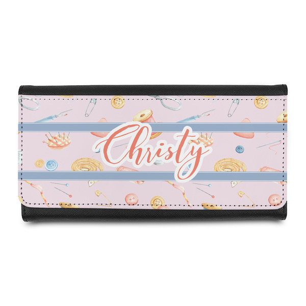 Custom Sewing Time Leatherette Ladies Wallet (Personalized)