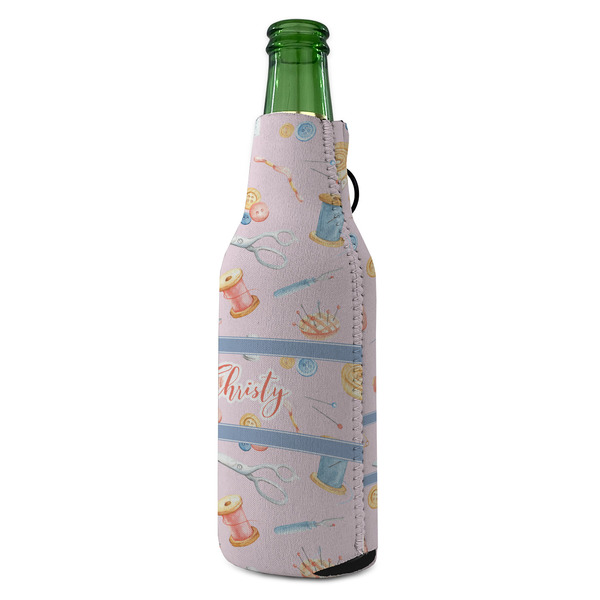 Sewing Time Zipper Bottle Cooler - ANGLE (bottle)