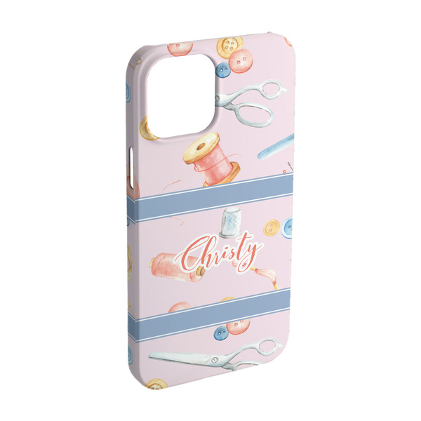 Custom Sewing Time iPhone Case - Plastic - iPhone 15 (Personalized)