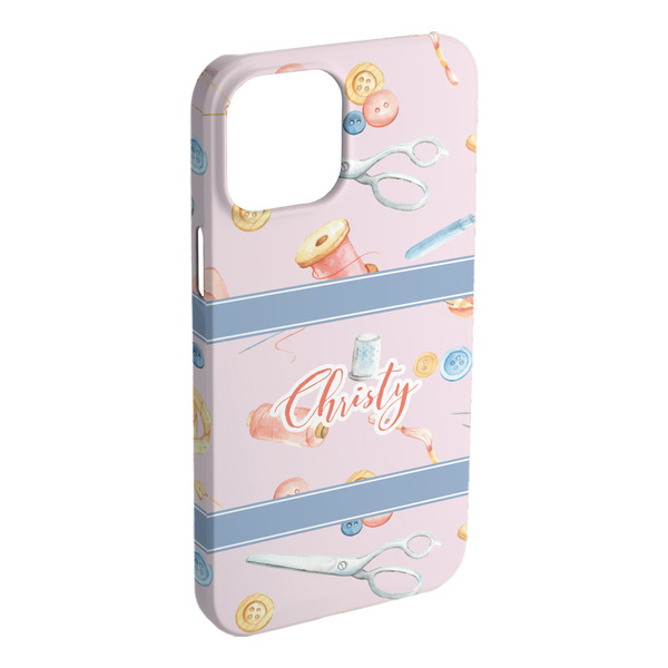 Custom Sewing Time iPhone Case - Plastic - iPhone 15 Plus (Personalized)
