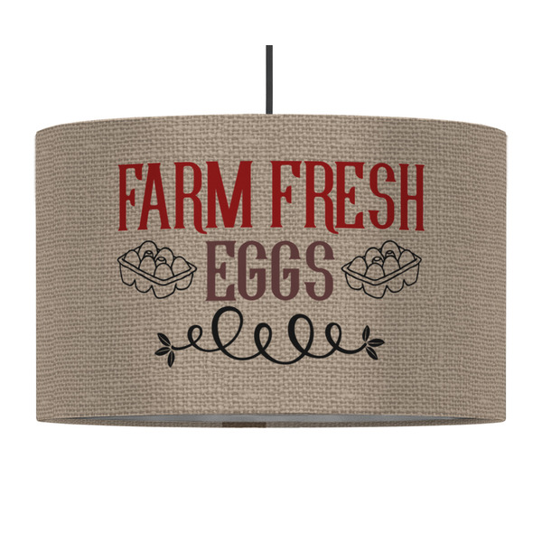 Custom Farm Quotes 12" Drum Pendant Lamp - Fabric