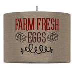 Farm Quotes 16" Drum Pendant Lamp - Fabric