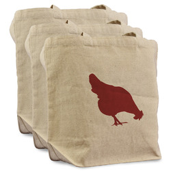Farm Quotes Reusable Cotton Grocery Bags - Set of 3