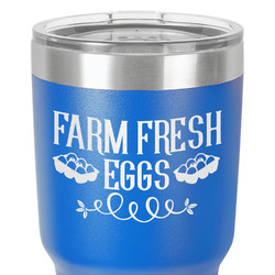 Farm Quotes 30 oz Stainless Steel Tumbler - Royal Blue - Single-Sided
