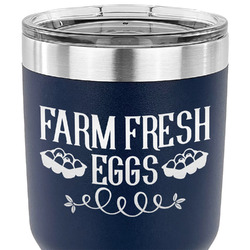 Farm Quotes 30 oz Stainless Steel Tumbler - Navy - Double Sided