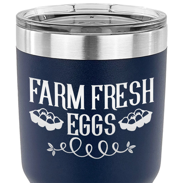 Farm Quotes 30 oz Stainless Steel Ringneck Tumbler - Navy - CLOSE UP