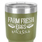 Farm Quotes 30 oz Stainless Steel Ringneck Tumbler - Olive - Close Up