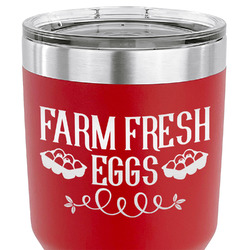 Farm Quotes 30 oz Stainless Steel Tumbler - Red - Single Sided
