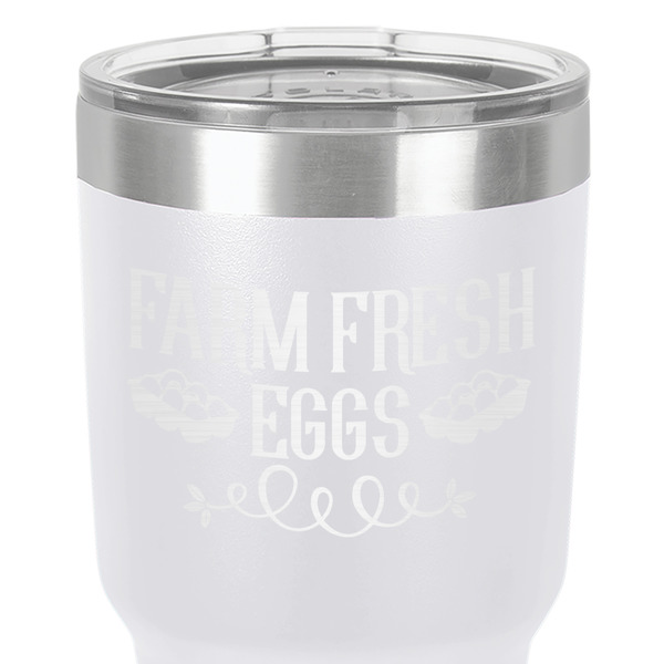 Farm Quotes 30 oz Stainless Steel Ringneck Tumbler - White - Close Up