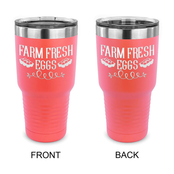 Custom Farm Quotes 30 oz Stainless Steel Tumbler - Coral - Double Sided