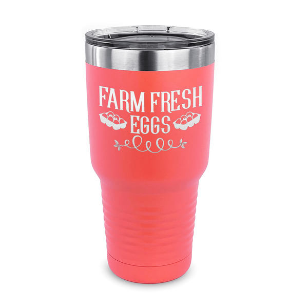 Custom Farm Quotes 30 oz Stainless Steel Tumbler - Coral - Single Sided