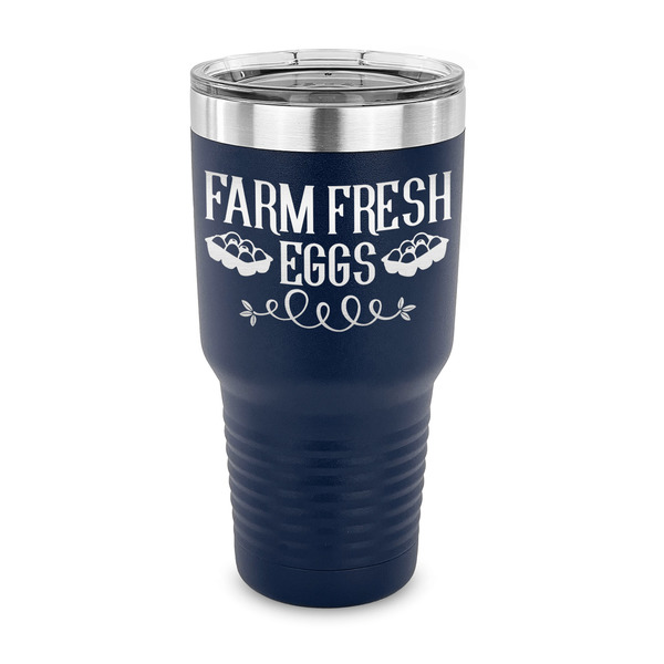 Custom Farm Quotes 30 oz Stainless Steel Tumbler - Navy - Single Sided