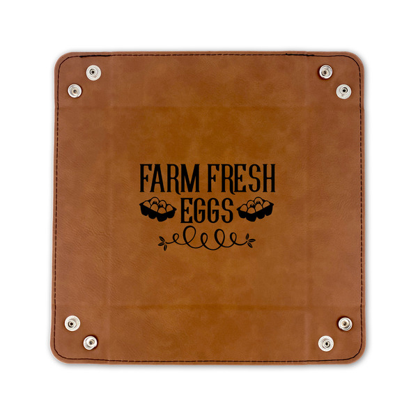 Farm Quotes 6" x 6" Leatherette Snap Up Tray - FLAT FRONT