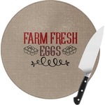 Farm Quotes Round Glass Cutting Board - Small